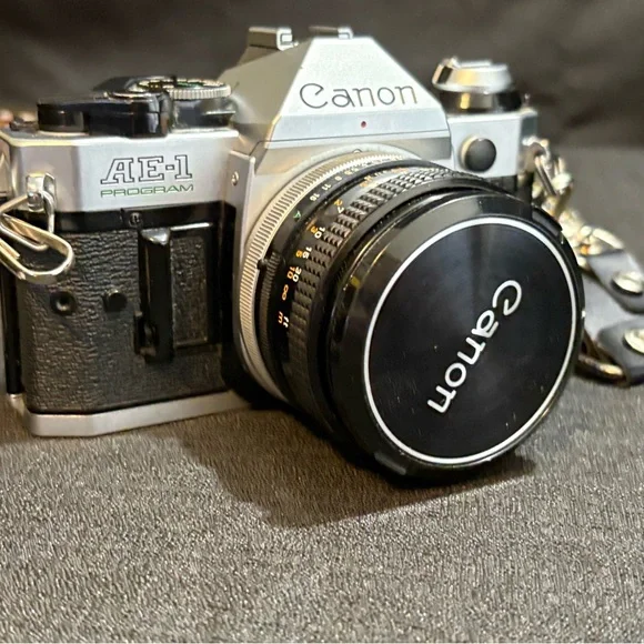 Canon AE-1 Program 35mm SLR Film Camera with 50mm Lens Kit, Tested and Working!